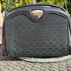 RESERVE Gucci Black monogram and black leather bag